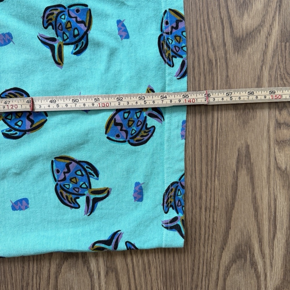 VTG Zip Code Dress Womens XL Green Fish Print Maxi 100% Cotton 90s Retro Beachy - Picture 8 of 8